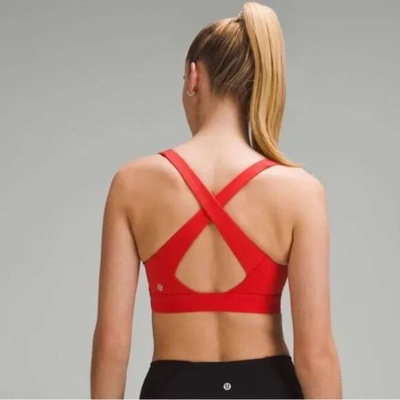 Lululemon Envital Bra B/C Cup Size 6 Solar Orange Womens Crossback Activewear - Picture 2 of 4